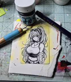 mtg altered art hand painted anime - Image 2