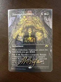 MTG: Signed By Artist - CHTHONIAN NIGHTMARE BORDERLESS FOIL - Thomas Baxa - NM - Image 1
