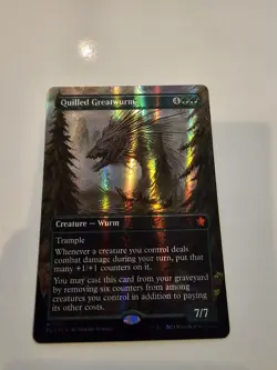 Quilled Greatwurm (Borderless) (Mana Foil) Foundations Foil - Image 3