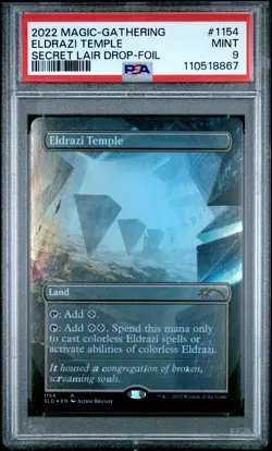 2022 MTG SECRET LAIR DROP FOIL #1154 ELDRAZI TEMPLE PSA 9 - Image 1