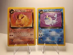 Dark Vaporeon 45/82, Dark Flareon 35/82 Team Rocket Vintage Pokemon TCG LP - Image 1