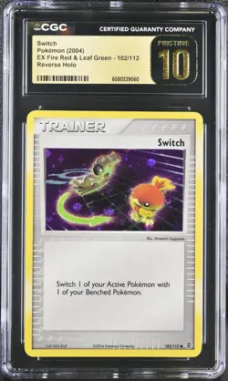 CGC 10 PRISTINE Switch EX Fire Red & Leaf Green 102/112 Reverse Holo Pokemon - Image 1