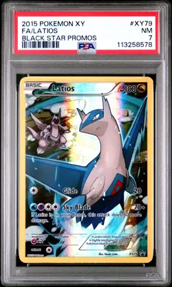 2015 POKEMON XY BLACK STAR PROMOS #XY79 FULL ART/LATIOS PSA 7 - Image 1