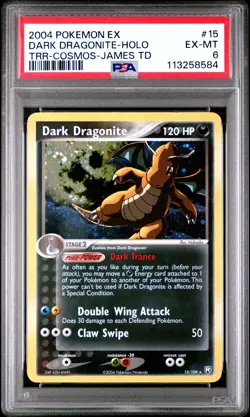 2004 POKEMON EX TEAM ROCKET RETURNS #15 DARK DRAGONITE-HOLO PSA 6 - Image 1