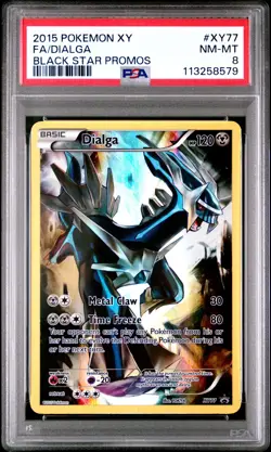 2015 POKEMON XY BLACK STAR PROMOS #XY77 FULL ART/DIALGA PSA 8 - Image 1