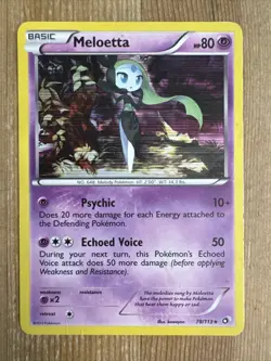 Pokemon TCG Meloetta Legendary Treasures 78/113 Holo Holo Rare DMG - Image 1