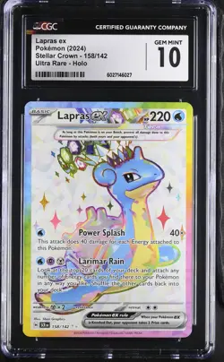 LAPRAS EX Stellar Crown Holo Rare #158 CGC 10 Gem Mint Pokemon [Nostalgium] - Image 1
