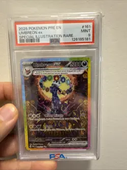 2025 POKEMON PRISMATIC EVOLUTIONS SPECIAL ILLUSTRATION RARE UMBREON EX PSA 9 - Image 1