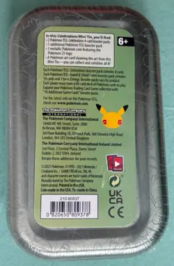 POKEMON TCG CELEBRATIONS MINI TIN with 3 Booster Packs - Image 2