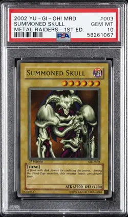 2002 YU-GI-OH! MRD-METAL RAIDERS 1ST ED #003 SUMMONED SKULL PSA 10 - Image 1