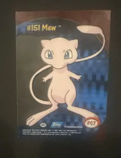 2000 TOPPS POKEMON TV ANIMATION CLEAR CARDS MEW #PC 7 - Image 2