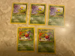 Lot (5) Bellsprout Weepinbell VTG 90s Pokemon cards TCG Basic Series Two 2 GC - Image 1