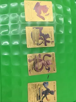 Pokemon TCG Card Bundle 4 Gold Cards Near Mint Condition Mew And Mewtwo - Image 1