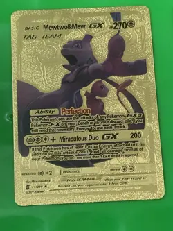 Pokemon TCG Card Bundle 4 Gold Cards Near Mint Condition Mew And Mewtwo - Image 4