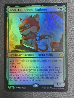 Loot, Exuberant Explorer Foundations Foil MTG NM Magic Card - Image 1