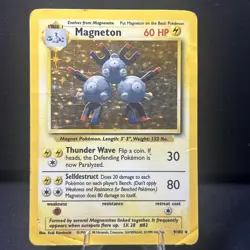 Pokemon TCG Magneton Base Set 1999 Holo Unlimited Rare Card 9/102 - Image 1