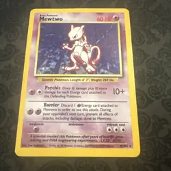 Pokemon TCG Mewtwo Holo 10/102 Base Set Card - Image 1
