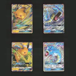 Raichu & Gyarados GX Promo Ultra Rare Collection Bundle Set 4 Pokemon Cards Lot - Image 1