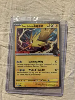 Pokemon TCG Team Rockets Zapdos Promo Card GameStop Exclusive, 070/182, New - Image 1