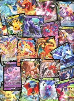 100x Pokemon Card Lot 2x Ultra Rare V/GX/EX Authentic Trading Cards + Holo Rares - Image 2