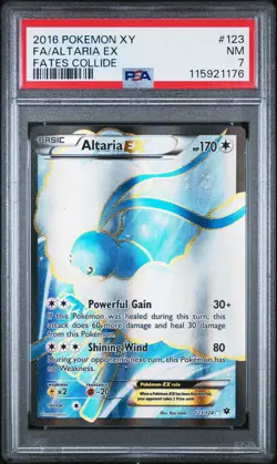 2016 POKEMON XY FATES COLLIDE #123 FULL ART/ALTARIA EX PSA 7 - Image 1
