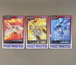 Pokemon Legendary Birds Articuno, Zapdos, Moltres Carddass Japanese MP - Image 1