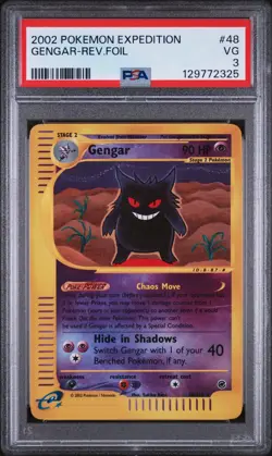 2002 POKEMON EXPEDITION #13 GENGAR-REVERSE FOIL PSA 3 - Image 1