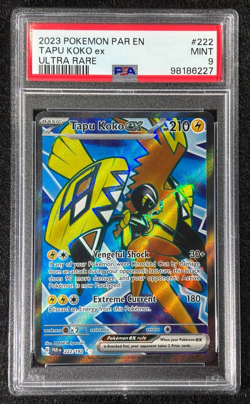 2023 Pokemon Tapu Koko ex Ultra Rare #222 Paradox Rift PSA 9 (Mint) - Image 1