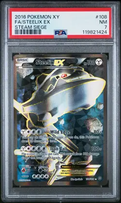 2016 POKEMON XY STEAM SIEGE #108 FULL ART/STEELIX EX PSA 7 - Image 1