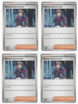 Pokemon TCG 4x Morty's Conviction 155/162 Temporal Forces Playset - Image 1
