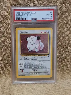 2000 Pokemon Game CLEFAIRY-HOLO Baseset II #6 VG-EX PSA 4 - Image 1