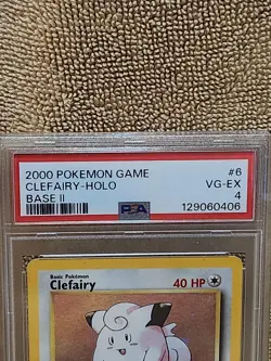 2000 Pokemon Game CLEFAIRY-HOLO Baseset II #6 VG-EX PSA 4 - Image 3