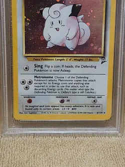 2000 Pokemon Game CLEFAIRY-HOLO Baseset II #6 VG-EX PSA 4 - Image 4