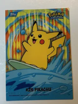 2000 Topps Pokemon TV Surfing Pikachu #25 Stick-Ons 8 of 10 (B) - Image 1