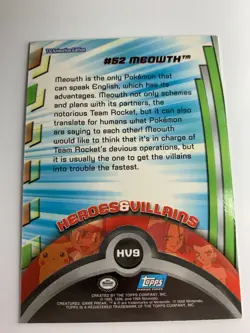 2000 Topps Pokemon TV #HV9 Meowth #52 (B) Foil Series 3 FREE COMBINED SHIP - Image 2