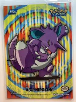 2000 Topps Pokemon TV Nidoking #34 Stick-Ons Sticker 2 of 10 FREE COMBINED SHIP - Image 1