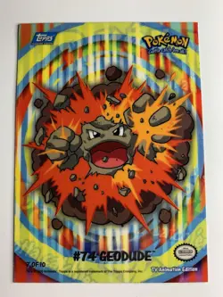 2000 Topps Pokemon TV Geodude #74 (B) Stick-Ons Sticker 7 of 10 - Image 1
