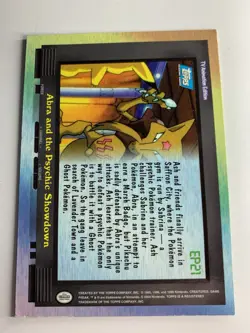 2000 Topps Pokemon TV #EP21 Abra and the Psychic Showdown (B) Silver Foil - Image 2