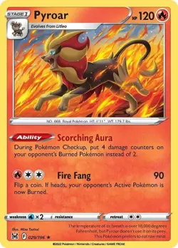 Pyroar - SWSH11: Lost Origin 029/196 - Pokemon TCG - LP - Holo Rare - Image 1