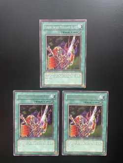 Yugioh Fusion Sword Murasame Blade LOD-079 Rare 1st Edition Damaged X3 - Image 1