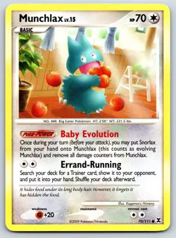 Munchlax - Platinum Rising Rivals 70/111 Kagemaru Himeno Pokemon Card MP - Image 1