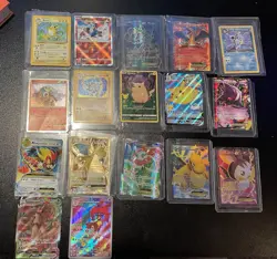 Pokemon lot of 17 rare cards Ex, Vmax, Fullarts, Base set - Image 1