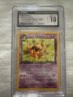 1st Edition Dark Kadabra 39/82 Team Rocket Set Rare Vintage Pokemon Card - TCG - Image 1