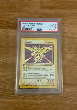 1999 Pokemon French Electhor Holo 1st edition PSA 8 Card - Image 2