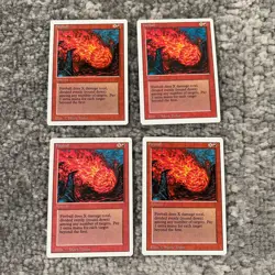 Fireball X4 MTG Revised Edition Magic The Gathering Playset Light Play LP - Image 2