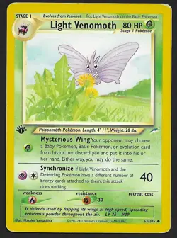 LIGHT VENOMOTH (53/105) Neo Destiny - 2000 Vintage - Pokemon TCG - 1st Edition - Image 1