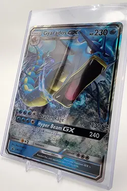 Pokemon TCG JUMBO GYARADOS GX SM212 Black Star Promo in a TOPLOADER - Image 1