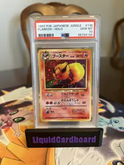 Flareon Pokemon 1997 Holo Jungle Japanese 136 PSA 10 - Image 1