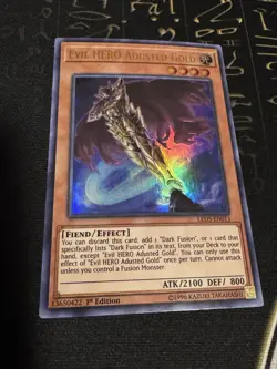 Yu-Gi-Oh! TCG Evil HERO Adusted Gold - LED5-EN013 Ultra Rare - 1st Edition NM - Image 1