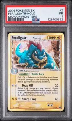 PSA 1 Feraligatr 2/101 Delta Species EX Dragon Frontiers 2006 Holo Pokemon Card - Image 1